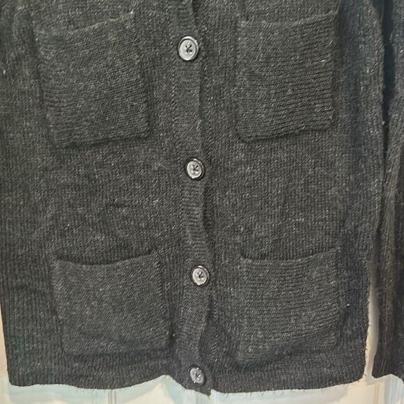 Gap charcoal, gray alpaca blend cardigan with four pockets size. Small petite - Picture 2 of 7